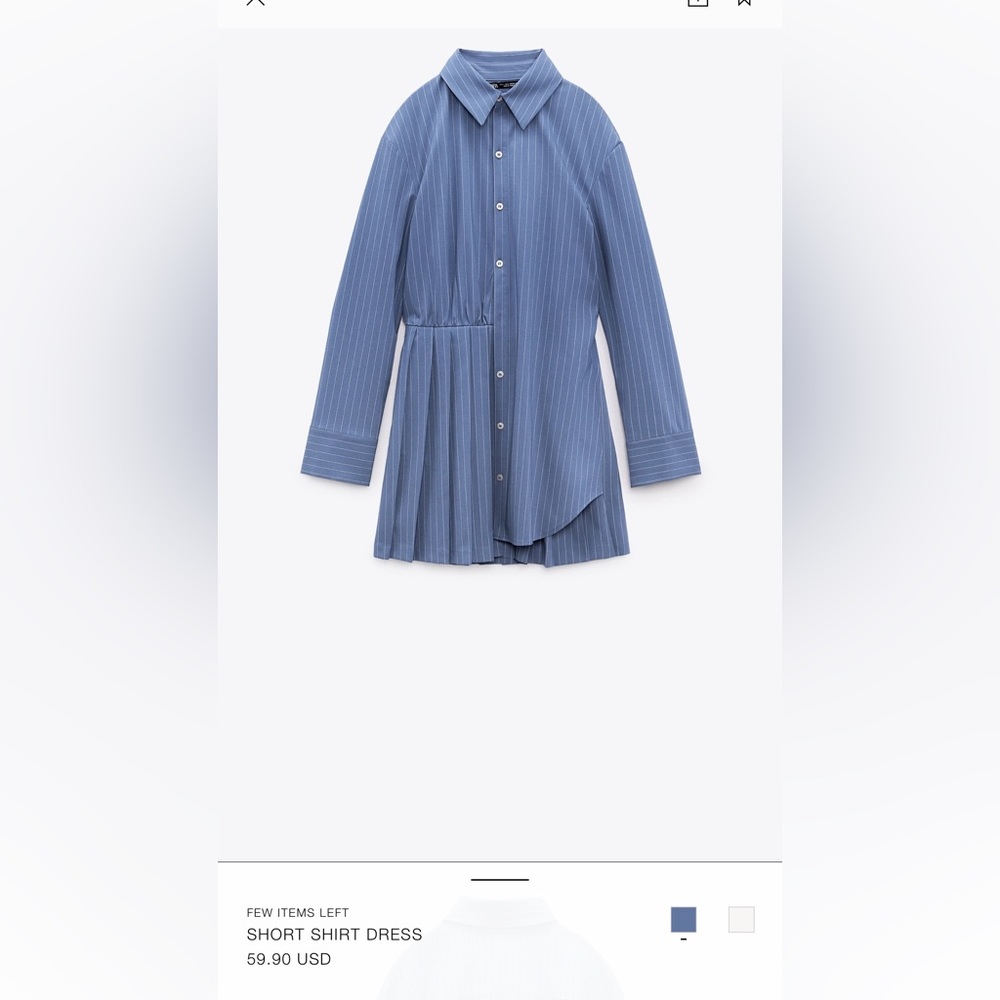 Zara Short Shirt Dress Size:XS